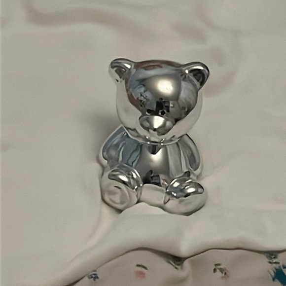Cute Metallic Teddy Bear Piggy Bank - Picture 1 of 3